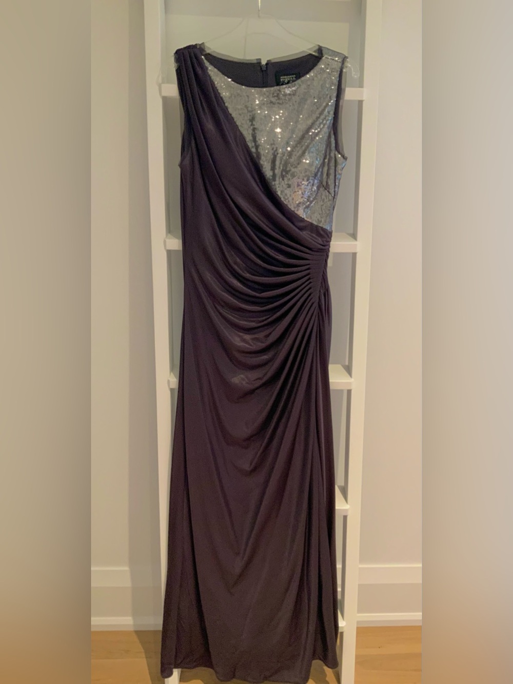 Adrianna Papell  Purple Gown with Sequin Bodice